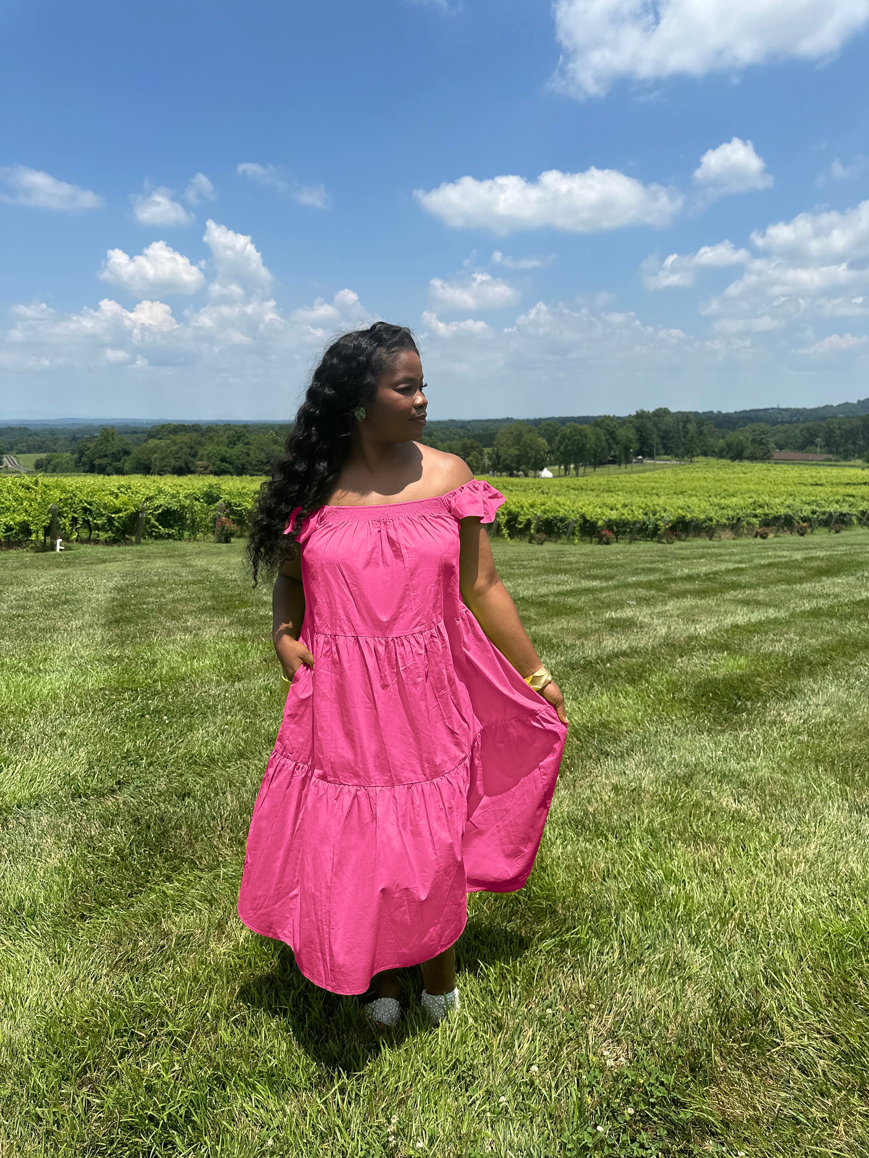 Pink Poplin Dress | Small-Large