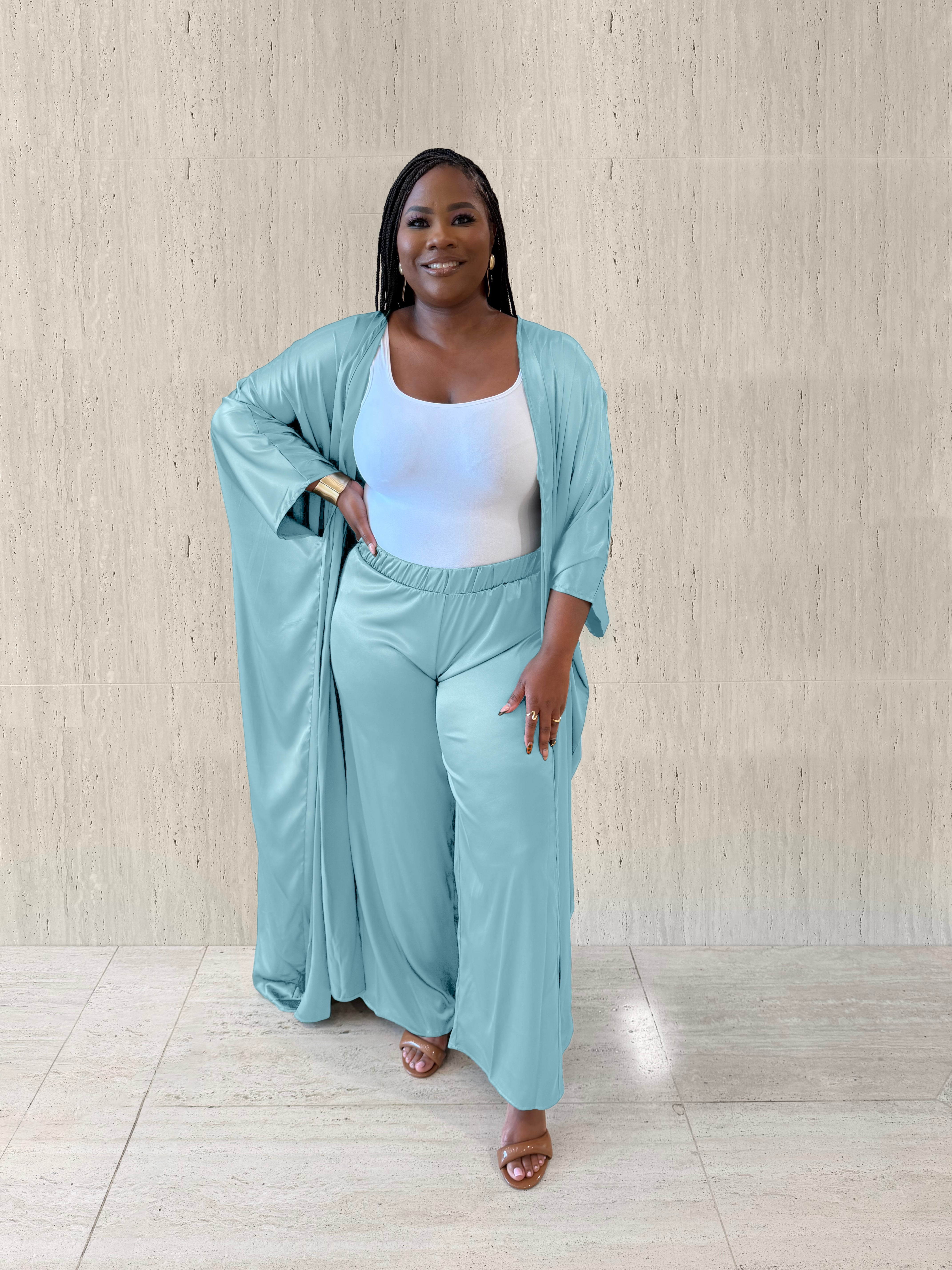 Crystal Blue Kimono Set